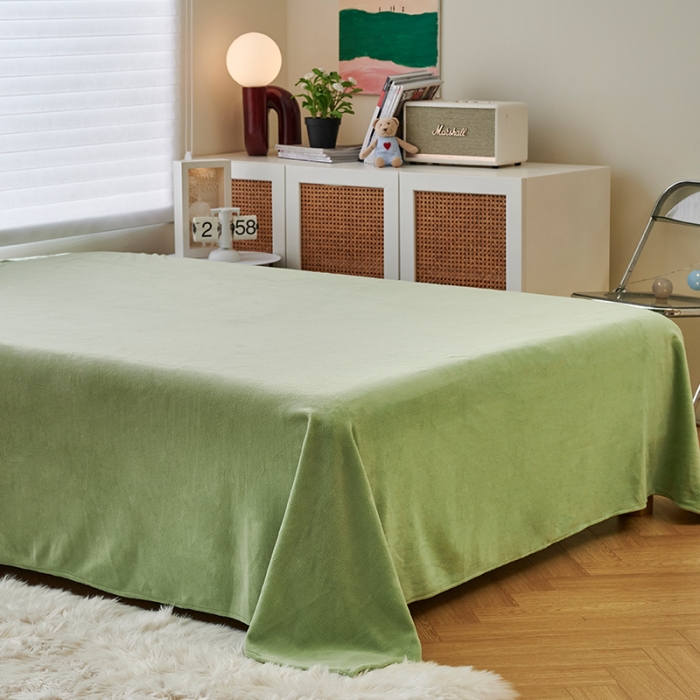 91家纺网 家纺一手货源 找家纺 2023新款 包小包 高克重小清新印花花边牛奶绒四件套 仙草