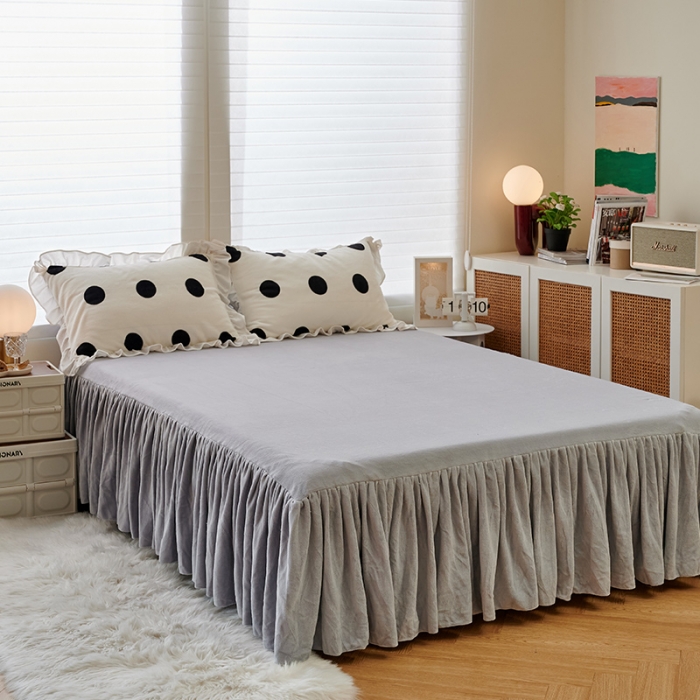 91家纺网 家纺一手货源 找家纺 （总）2023新款 包小包 高克重小清新印花花边牛奶绒四件套