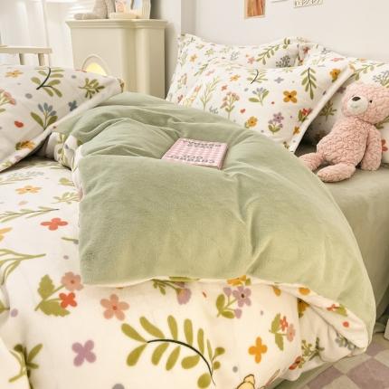 91家纺网 家纺一手货源 找家纺 （总）川悦生活 2022新款卡通小清新雪花绒牛奶绒四件套