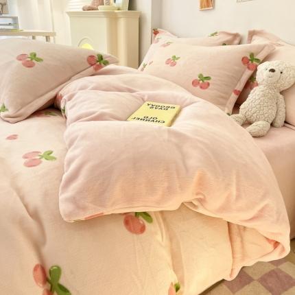 91家纺网 家纺一手货源 找家纺 （总）川悦生活 2022新款卡通小清新雪花绒牛奶绒四件套