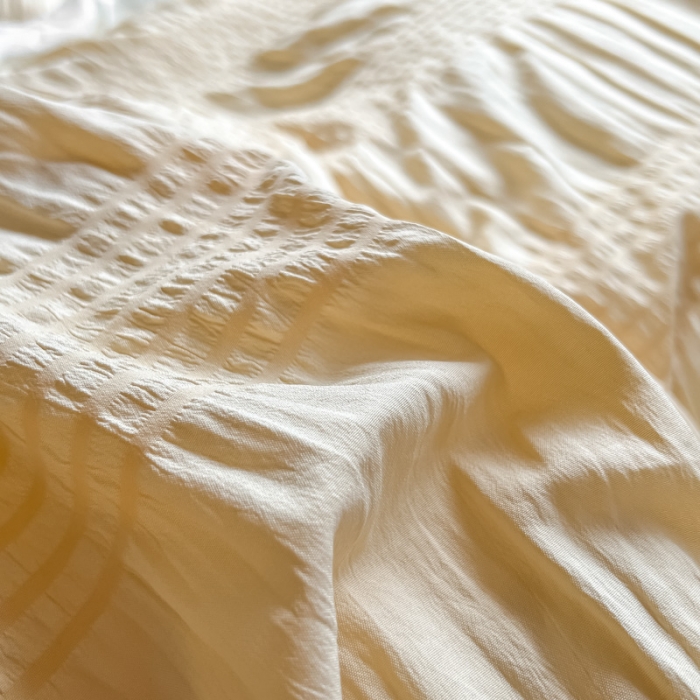 91家纺网 家纺一手货源 找家纺 慕澄2022新款直播爆款仙女泡泡纱四件套 黄玉米