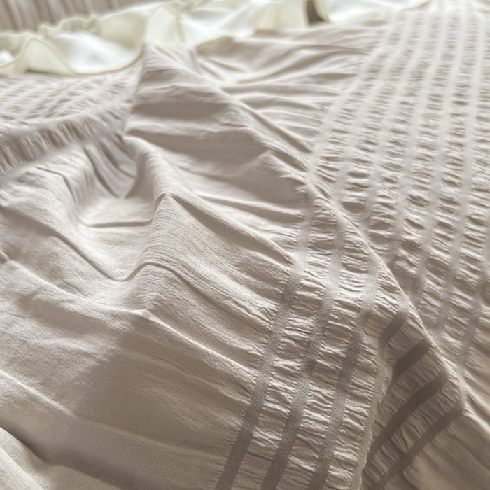 91家纺网 家纺一手货源 找家纺 慕澄2022新款直播爆款仙女泡泡纱四件套 朱灰灰