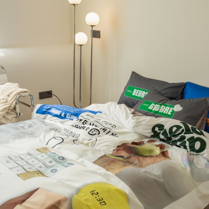 91家纺网 家纺一手货源 找家纺 (总)安莱生活2022八月如歌ins韩风60支数码印花四件套