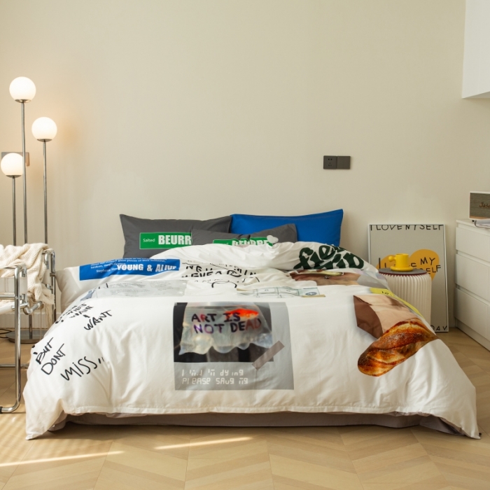 91家纺网 家纺一手货源 找家纺 (总)安莱生活2022八月如歌ins韩风60支数码印花四件套