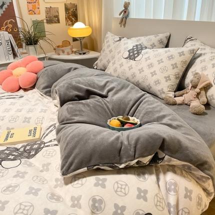 91家纺网 家纺一手货源 找家纺 （总）大渔生活 2025新款专版高克重牛奶绒印花四件套