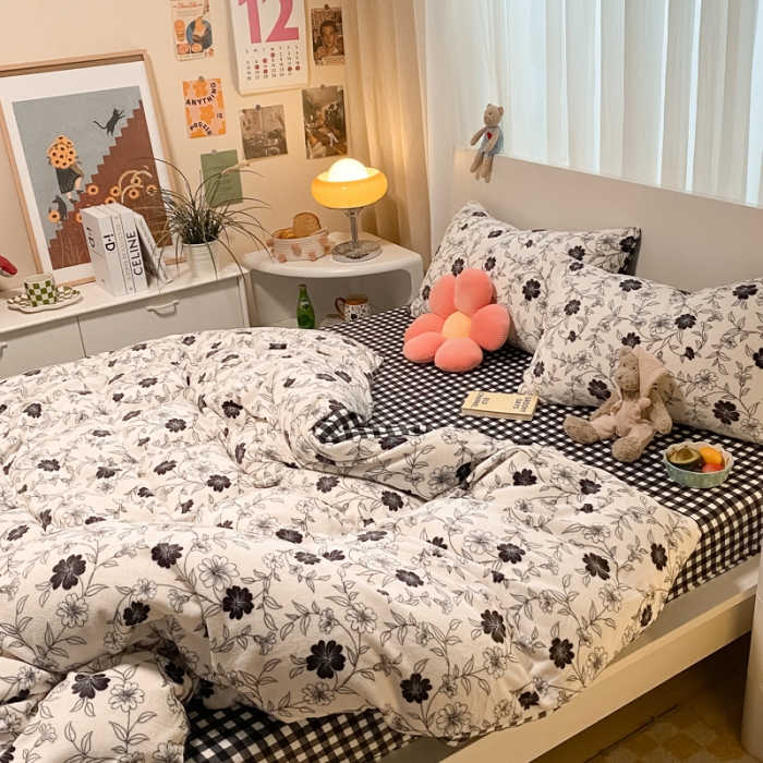 91家纺网 家纺一手货源 找家纺 大渔生活 2024新款牛奶绒印花系列四件套 秋意浓