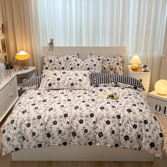 91家纺网 家纺一手货源 找家纺 大渔生活 2024新款牛奶绒印花系列四件套 秋意浓