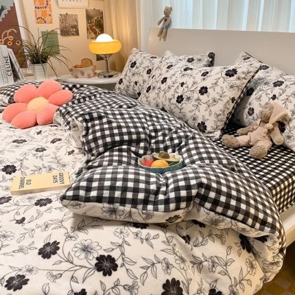 大渔生活 2024新款牛奶绒印花系列四件套 秋意浓