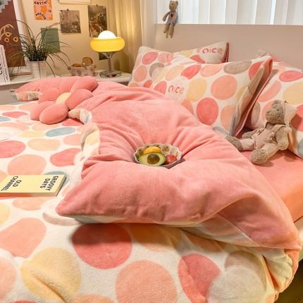 大渔生活 2024新款牛奶绒印花系列四件套 瑟琳