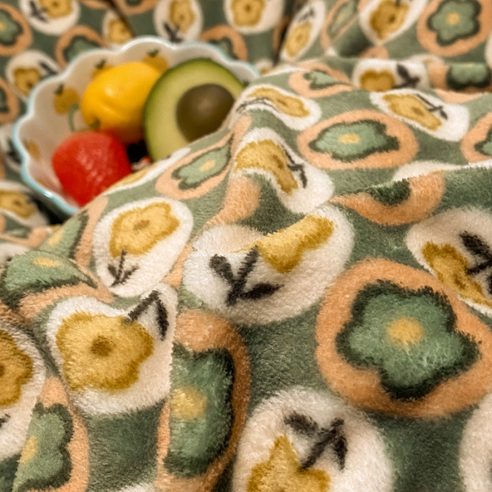 91家纺网 家纺一手货源 找家纺 大渔生活 2024新款牛奶绒印花系列四件套 时光物语