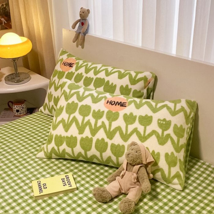 91家纺网 家纺一手货源 找家纺 大渔生活 2024新款牛奶绒印花系列四件套 小情调