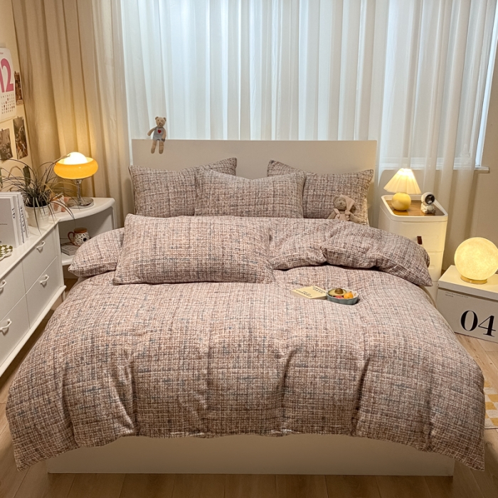 91家纺网 家纺一手货源 找家纺 大渔生活 2024新款牛奶绒印花系列四件套 小香思