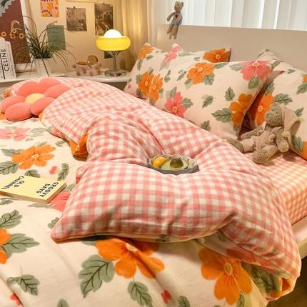 大渔生活 2024新款牛奶绒印花系列四件套 着迷