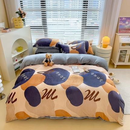 91家纺网 家纺一手货源 找家纺 (总) 麦瑞家纺 2024新款水晶绒牛奶绒四件套