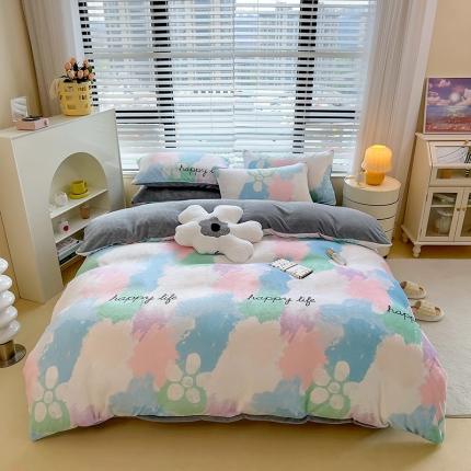 91家纺网 家纺一手货源 找家纺 (总) 麦瑞家纺 2024新款水晶绒牛奶绒四件套