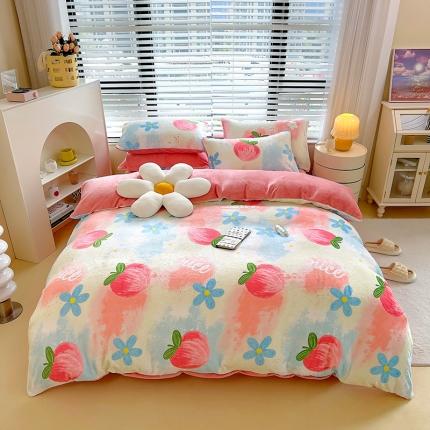 91家纺网 家纺一手货源 找家纺 (总) 麦瑞家纺 2024新款水晶绒牛奶绒四件套