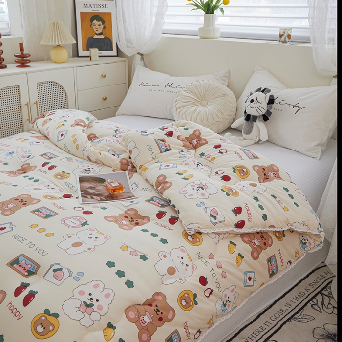 91家纺网 家纺一手货源 找家纺 畅畅 A类数码印花针织棉牛奶蛋白大豆冬被春秋被 奶油宝贝