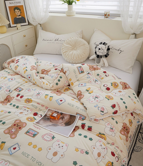 91家纺网 家纺一手货源 找家纺 畅畅 A类数码印花针织棉牛奶蛋白大豆冬被春秋被 奶油宝贝