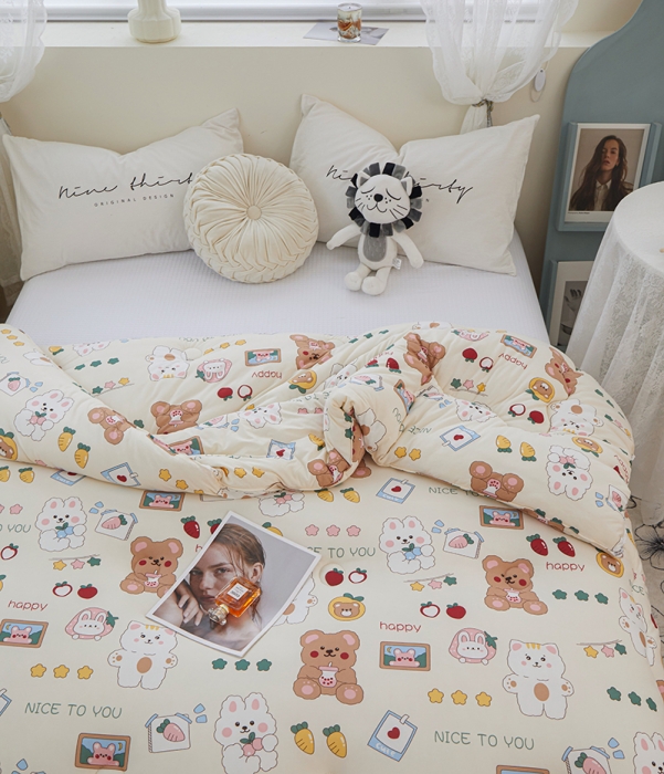 91家纺网 家纺一手货源 找家纺 畅畅 A类数码印花针织棉牛奶蛋白大豆冬被春秋被 奶油宝贝