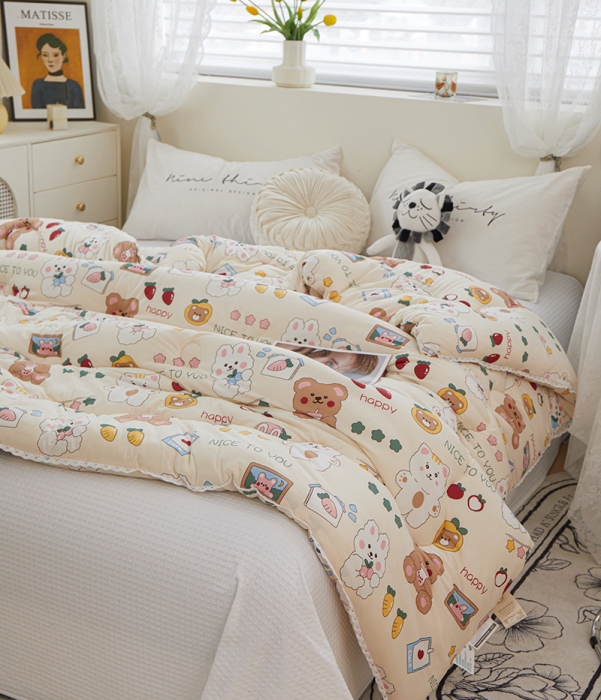 91家纺网 家纺一手货源 找家纺 畅畅 A类数码印花针织棉牛奶蛋白大豆冬被春秋被 奶油宝贝