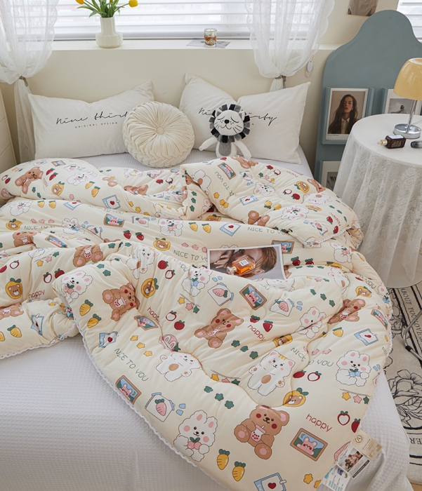 91家纺网 家纺一手货源 找家纺 畅畅 A类数码印花针织棉牛奶蛋白大豆冬被春秋被 奶油宝贝