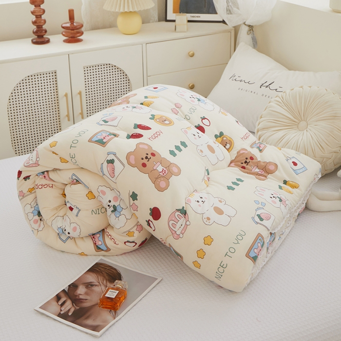 91家纺网 家纺一手货源 找家纺 畅畅 A类数码印花针织棉牛奶蛋白大豆冬被春秋被 奶油宝贝