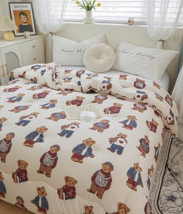 畅畅 母婴级数码印花针织棉牛奶蛋白大豆冬被春秋被 帕丁顿熊