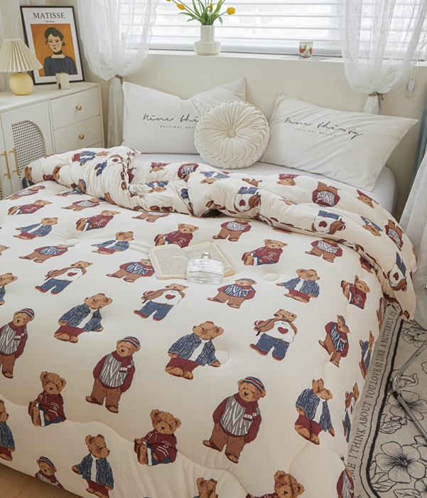 91家纺网 家纺一手货源 找家纺 畅畅 母婴级数码印花针织棉牛奶蛋白大豆冬被春秋被 帕丁顿熊