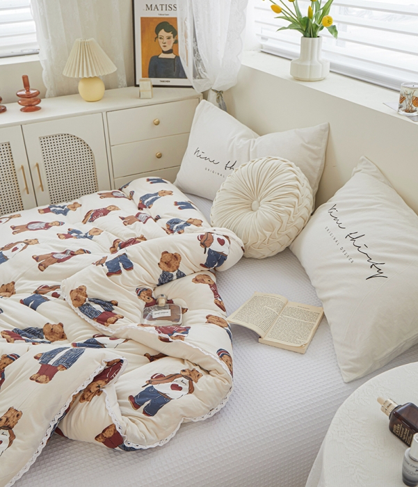 91家纺网 家纺一手货源 找家纺 畅畅 母婴级数码印花针织棉牛奶蛋白大豆冬被春秋被 帕丁顿熊