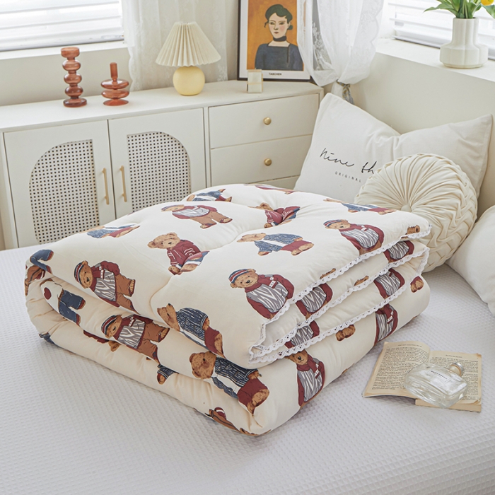 91家纺网 家纺一手货源 找家纺 畅畅 母婴级数码印花针织棉牛奶蛋白大豆冬被春秋被 帕丁顿熊