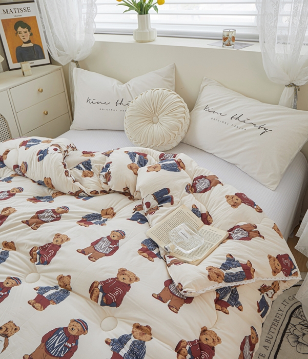 91家纺网 家纺一手货源 找家纺 畅畅 母婴级数码印花针织棉牛奶蛋白大豆冬被春秋被 帕丁顿熊