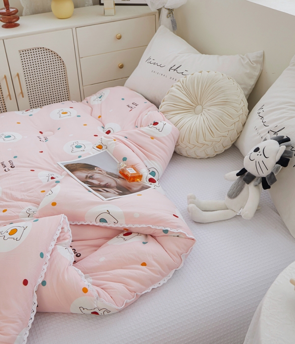 91家纺网 家纺一手货源 找家纺 畅畅A类母婴级数码印花针织棉牛奶蛋白大豆冬被春秋被 佩尼小象