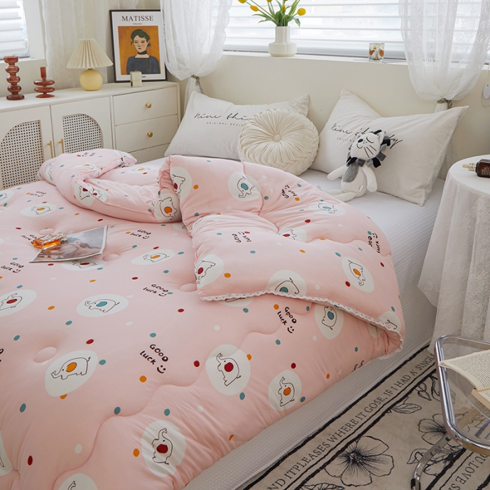 91家纺网 家纺一手货源 找家纺 畅畅A类母婴级数码印花针织棉牛奶蛋白大豆冬被春秋被 佩尼小象