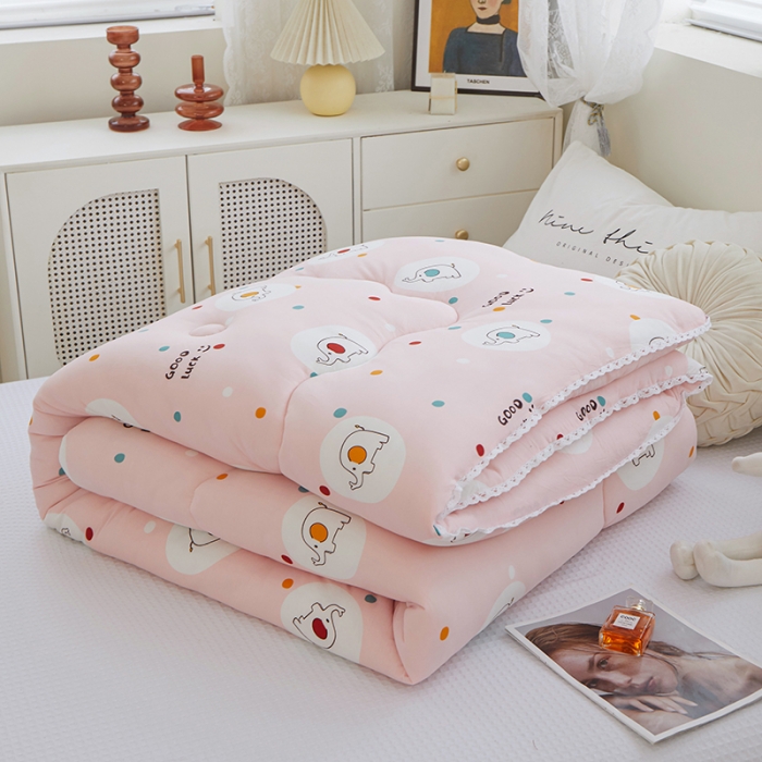 91家纺网 家纺一手货源 找家纺 畅畅A类母婴级数码印花针织棉牛奶蛋白大豆冬被春秋被 佩尼小象