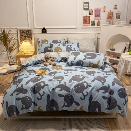 91家纺网 家纺一手货源 找家纺 （总）晨希 2022新款清新全棉印花四件套