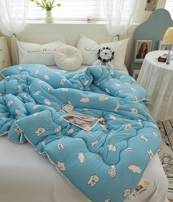 91家纺网 家纺一手货源 找家纺 畅畅A类母婴级数码印花针织棉牛奶蛋白大豆冬被春秋被 塔塔乐园