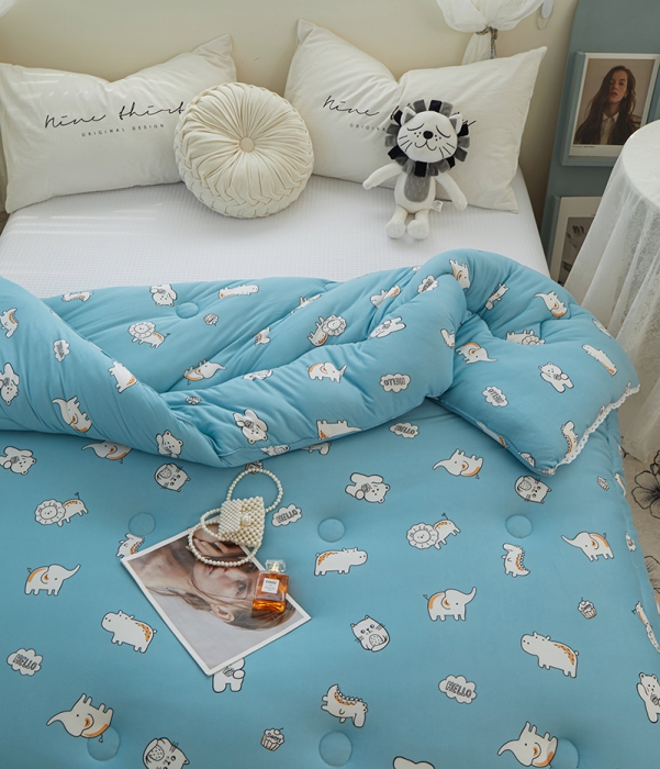 91家纺网 家纺一手货源 找家纺 畅畅A类母婴级数码印花针织棉牛奶蛋白大豆冬被春秋被 塔塔乐园