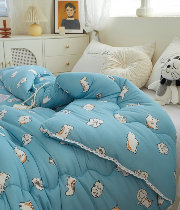 91家纺网 家纺一手货源 找家纺 畅畅A类母婴级数码印花针织棉牛奶蛋白大豆冬被春秋被 塔塔乐园