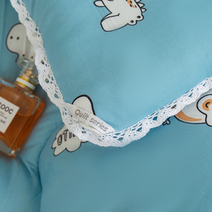 91家纺网 家纺一手货源 找家纺 畅畅A类母婴级数码印花针织棉牛奶蛋白大豆冬被春秋被 塔塔乐园