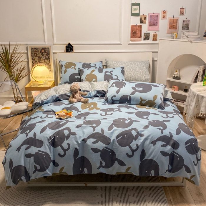 91家纺网 家纺一手货源 找家纺 晨希 2022新款清新全棉印花四件套 大鱼海棠