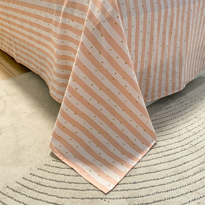 91家纺网 家纺一手货源 找家纺 晨希 2022新款清新全棉印花四件套 彩虹