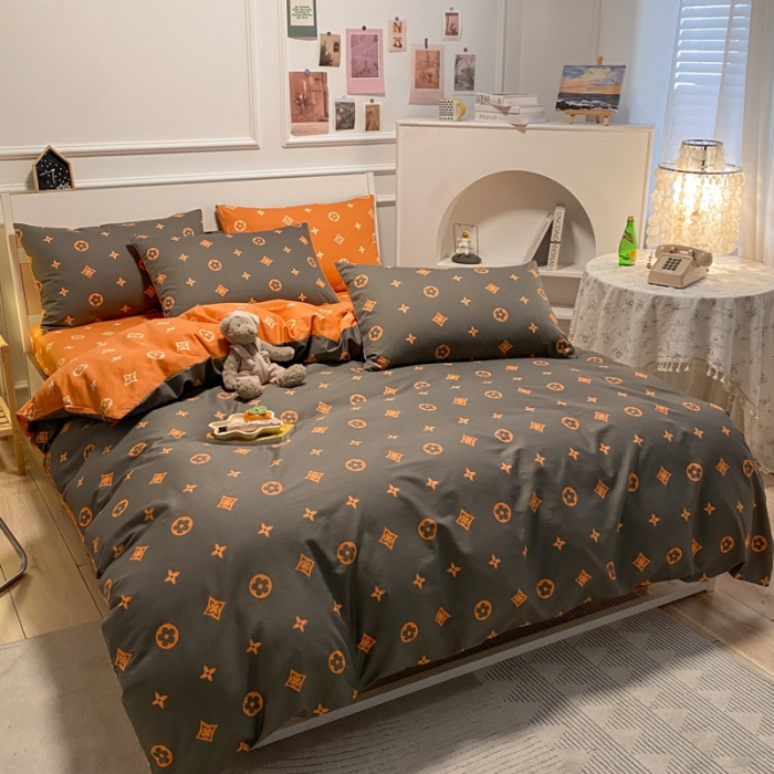 91家纺网 家纺一手货源 找家纺 晨希 2022新款清新全棉印花四件套 凡米