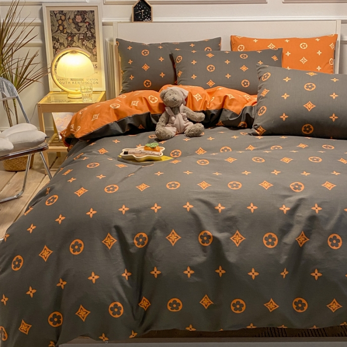 91家纺网 家纺一手货源 找家纺 晨希 2022新款清新全棉印花四件套 凡米