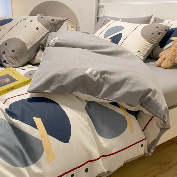 91家纺网 家纺一手货源 找家纺 晨希 2022新款清新全棉印花四件套 洛可