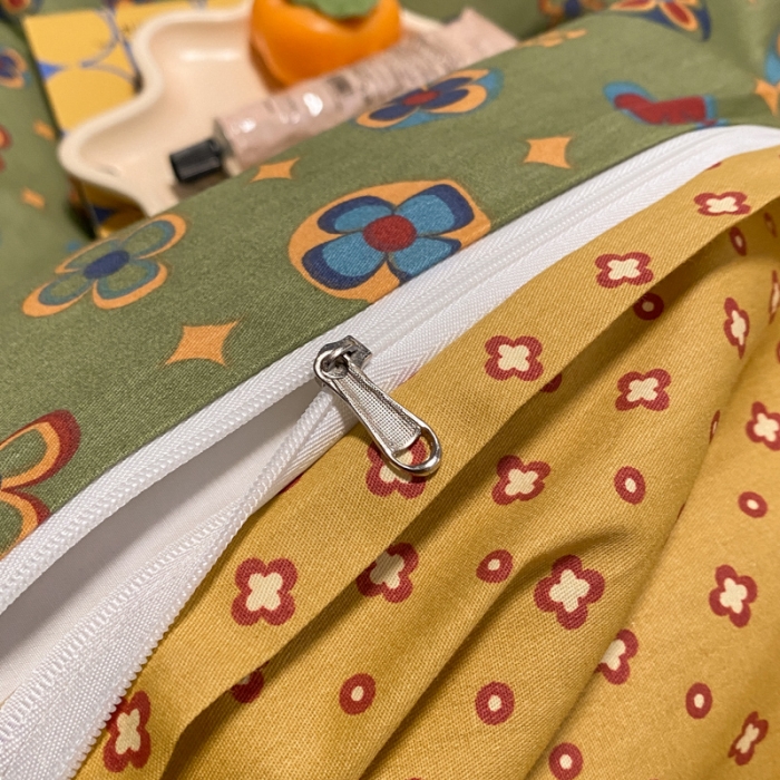 91家纺网 家纺一手货源 找家纺 晨希 2022新款清新全棉印花四件套 依丝克