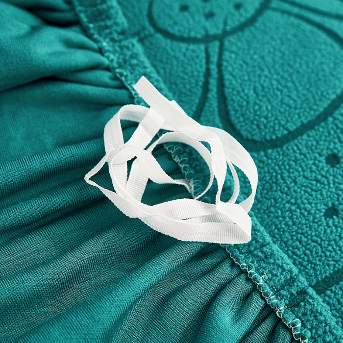 91家纺网 家纺一手货源 找家纺 逐日沙发套 2023新款阳离子雕花沙发套 太阳花 墨绿