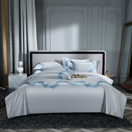 91家纺网 家纺一手货源 找家纺 缔缦 22新款100s澳棉全工艺秋冬居家四件套-奥赛 奥赛-星河灰