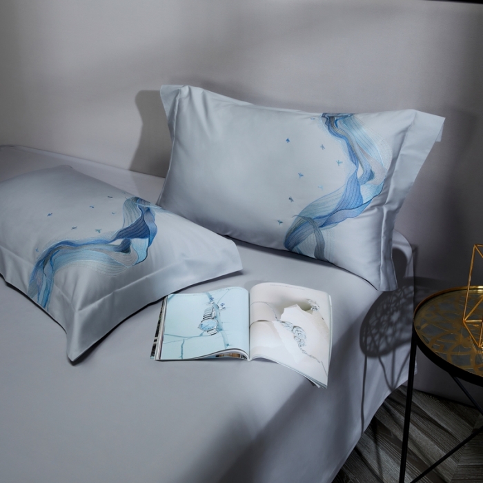 91家纺网 家纺一手货源 找家纺 缔缦 22新款100s澳棉全工艺秋冬居家四件套-奥赛 奥赛-星河灰