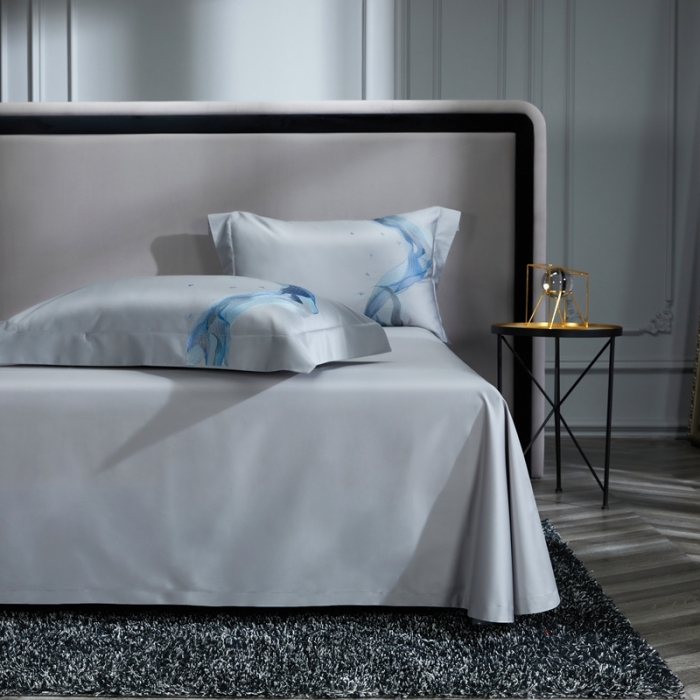 91家纺网 家纺一手货源 找家纺 缔缦 22新款100s澳棉全工艺秋冬居家四件套-奥赛 奥赛-星河灰