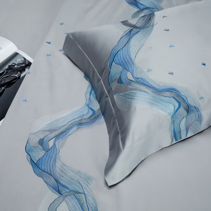 91家纺网 家纺一手货源 找家纺 缔缦 22新款100s澳棉全工艺秋冬居家四件套-奥赛 奥赛-星河灰